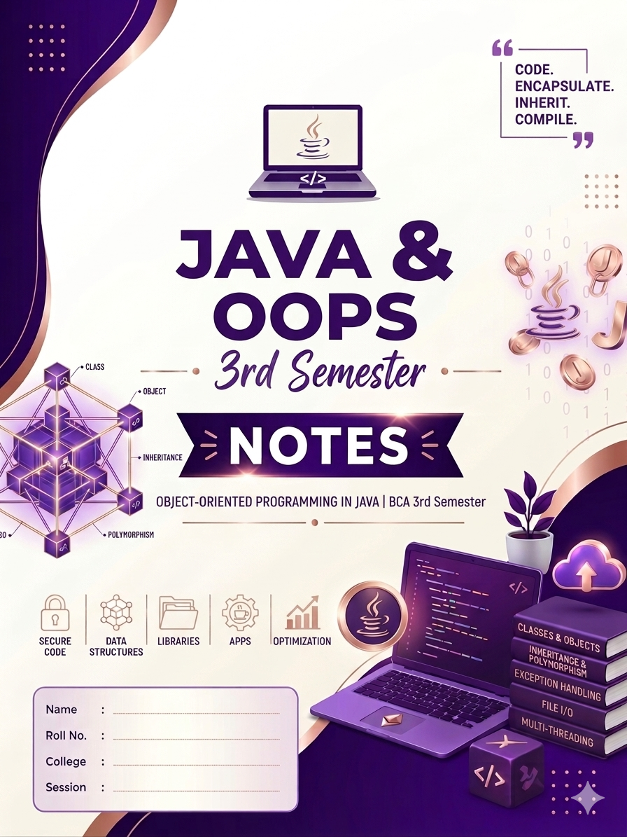 JAVA PROGRAMMING - BCA 3RD SEMESTER NOTES